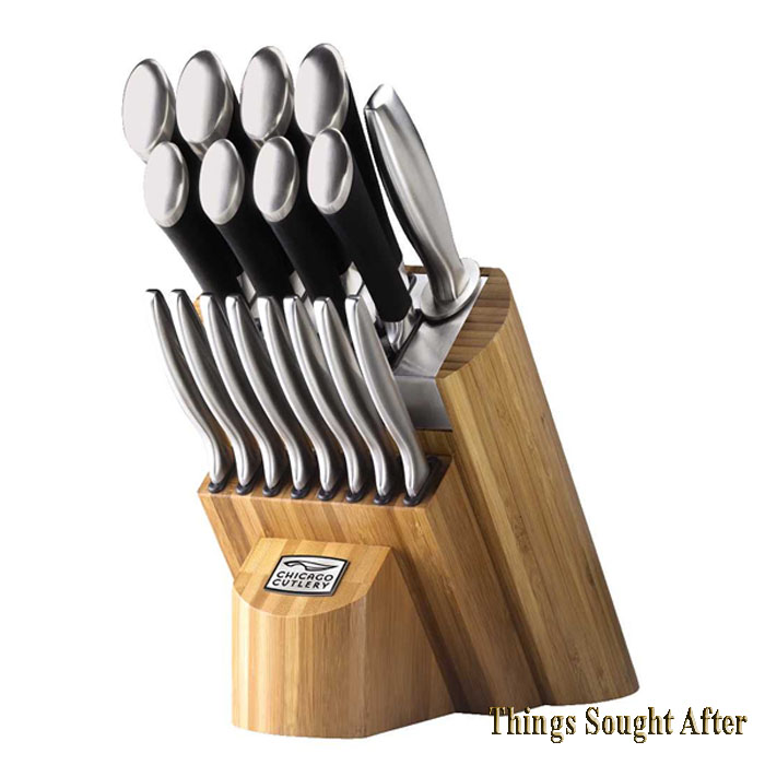 New Chicago Cutlery Fusion Forged 18 Pc Knife Block Set Ebay